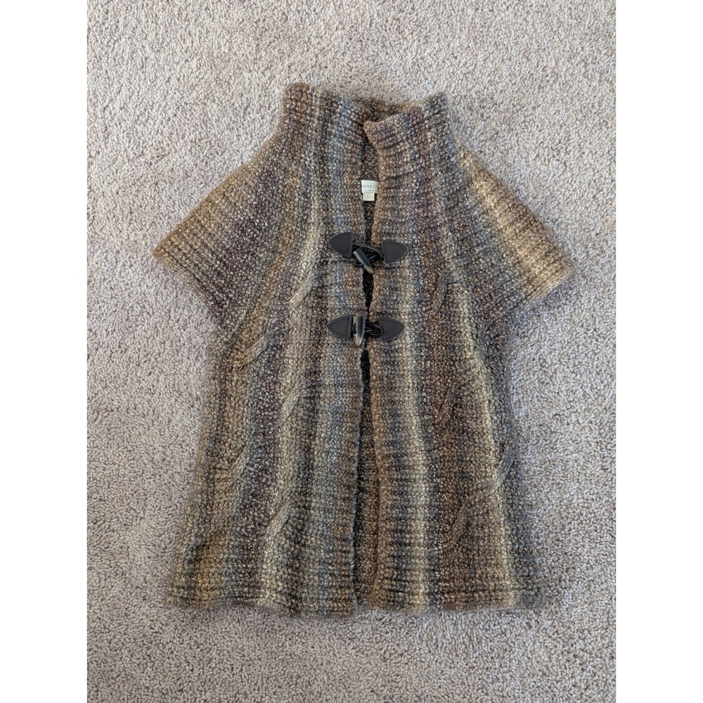 Lineamaglia Cap Sleeve Cardigan Sweater Horn Button Women's Large Made In Italy